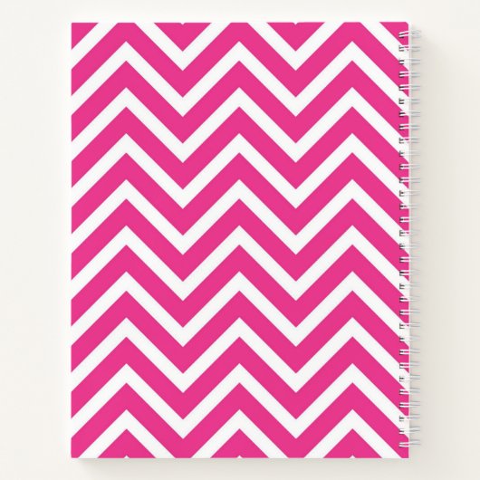 Roze & White Zigzag Chevron Pattern Journal Notitieboek (Achterkant)