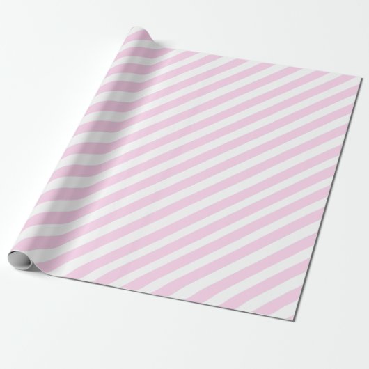 Roze Wide Stripe Holiday Cadeaupapier (Uitgerold)