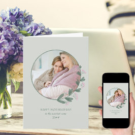 Roze Widlflower Foto Lijst Happy Moederdag Kaart