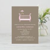 Roze Wieg Baby shower Kaart (Staand voorkant)