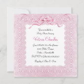 Roze wieg baby shower kaart (Achterkant)