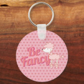 Roze wieg en hart zijn Fancy Sleutelhanger (Voorkant)