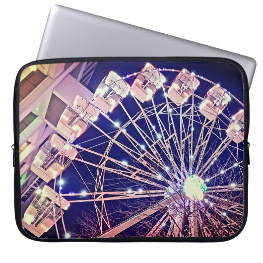 Roze wiel laptop sleeve (Voorkant)