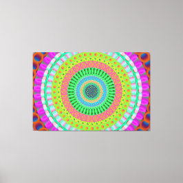 Roze wiel Mandala Circle Stretted Canvas Afdrukken