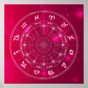 Roze wieldiagram van Horoscope Poster