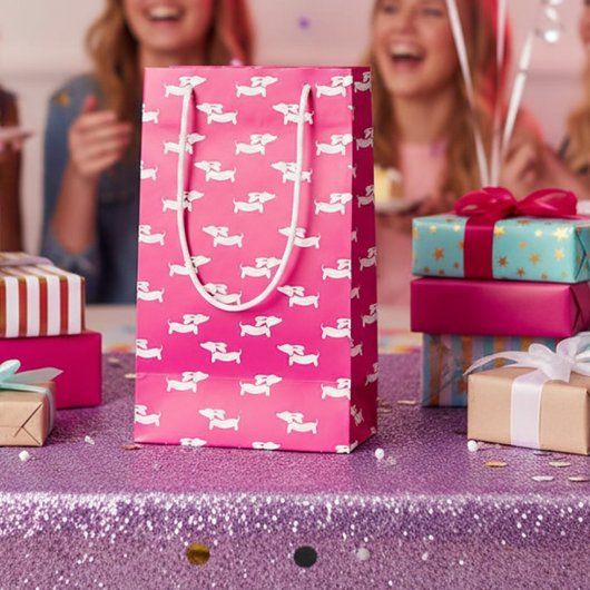 Roze Wiener Dog Cadeautas Dachshund Feest Benodigd