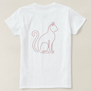Roze Wifey Minimalistische Kat Witte T-Shirt