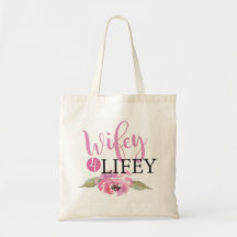 Roze wijn 4 Lifey Bride Floral Canvas tas Gift Ite