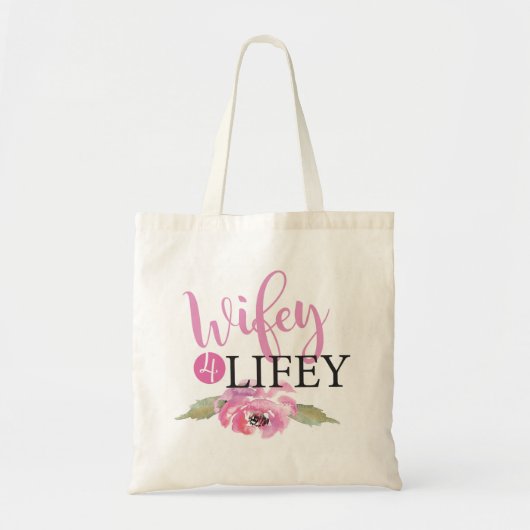 Roze wijn 4 Lifey Bride Floral Canvas tas Gift Ite (Voorkant)
