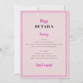 Roze Wijn Bachelorette Party Uitnodigingsroute Kaart (Achterkant)