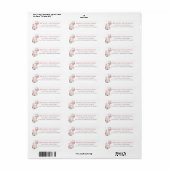 Roze Wijn Bloemend Retouradres Etiket (Full Sheet)