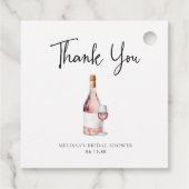 Roze Wijn Bruiloft Feest Bedankt  Bedankjes Labels (Achterkant)