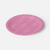 Roze Wijn Champagne Bottle Pattern Vrijgezellenfee Papieren Bordje (Gekanteld)