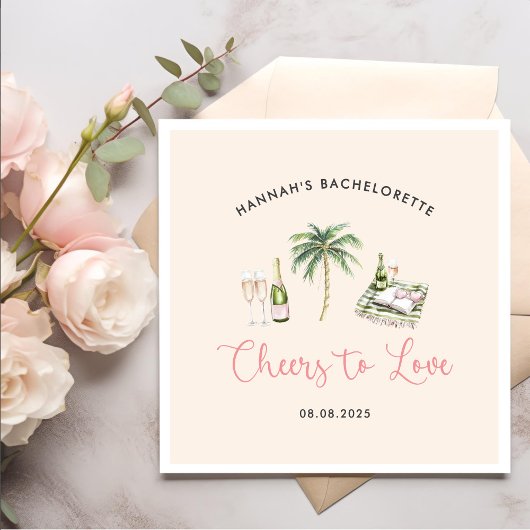 Roze wijn Country Bachelorette Weekend Servet