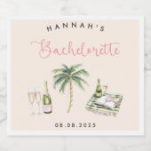 Roze wijn Country Bachelorette Weekend Sparkling Wijnetiket (Enkel label)