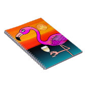 Roze wijn drinkende Flamingo Monogram Notitieboek (Rechterzijde)