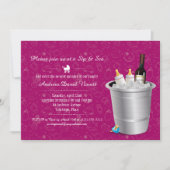 Roze wijn en Baby flessen Sip and See Baby shower Kaart (Voorkant)