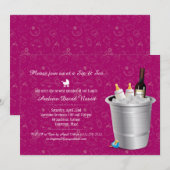Roze wijn en Baby flessen Sip and See Baby shower Kaart (Voorkant / Achterkant)