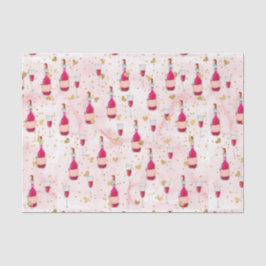 Roze wijn en harten (Design 12 Roze Serie) Tissuepapier