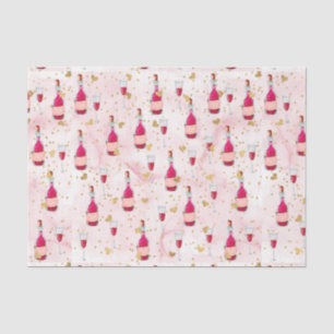 Roze wijn en harten (Design 12 Roze Serie) Tissuepapier