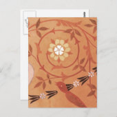 Roze wijn en vastextiel briefkaart (Voorkant / Achterkant)