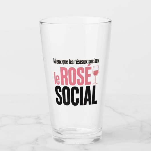 Roze wijn glas (Voorkant)