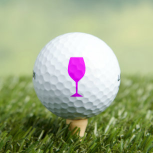 Roze wijn glas golfballen