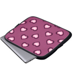 Roze wijn harten laptop sleeve