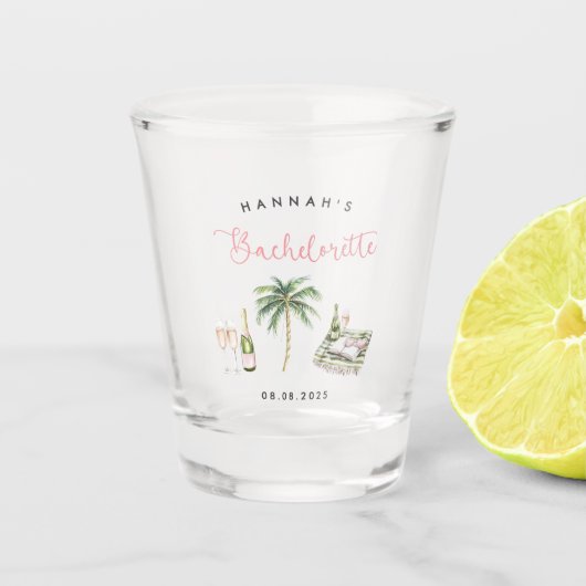 Roze Wijn Land Bachelorette Weekend Shot Glas (Voorkant)