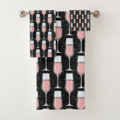 Roze Wijn Patroon Bad Handdoek (Insitu)
