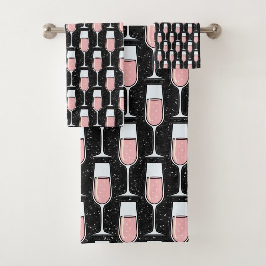 Roze Wijn Patroon Bad Handdoek (Insitu)