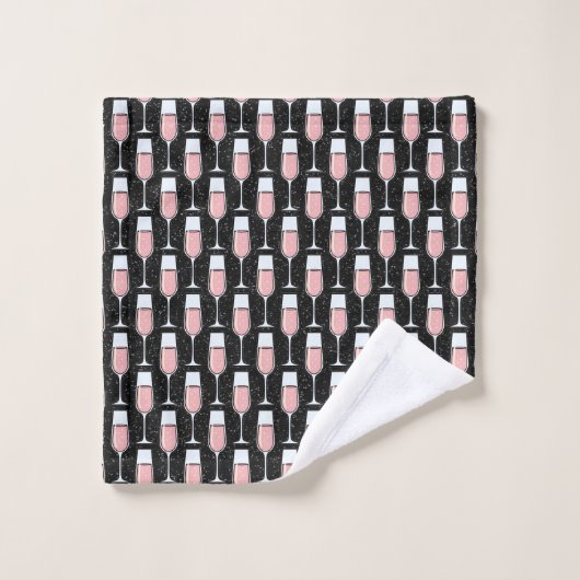 Roze Wijn Patroon Bad Handdoek (Wasdoekje)