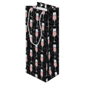 Roze Wijn Patroon Cadeautas (Achterkant Gekanteld)