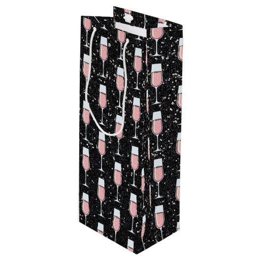 Roze Wijn Patroon Cadeautas (Voorkant Gekanteld)
