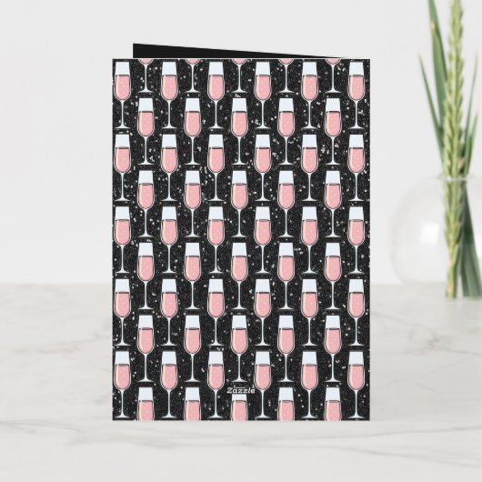 Roze Wijn Patroon Kaart (Achterkant)