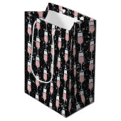 Roze Wijn Patroon Medium Cadeauzakje (Voorkant Gekanteld)