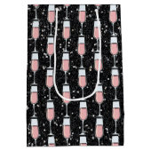 Roze Wijn Patroon Medium Cadeauzakje (Achterkant)
