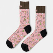 Roze Wijn Patroon Sokken (Links)
