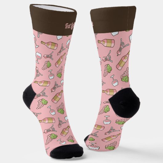Roze Wijn Patroon Sokken (Gebogen)