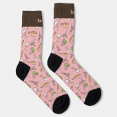 Roze Wijn Patroon Sokken (Rechts)