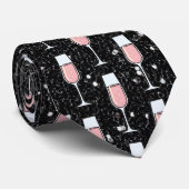 Roze Wijn Patroon Stropdas (Opgerold)