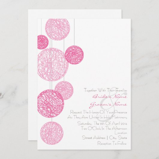 Roze wijn Wereldbollen Weddenschap Kaart (Voorkant / Achterkant)