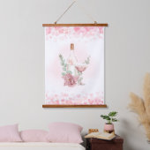 Roze Wijnfles met Wijnglas Hangend Wandkleed (Slaapkamer)