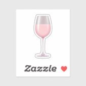 Roze Wijnglas Emoji Art Sticker (Vel)