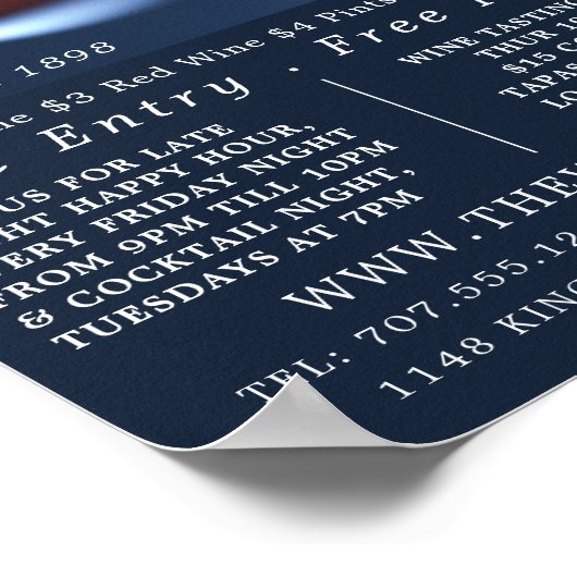 Roze Wijnglas, Wijnbar/Wijnmakerij Adverteren Poster (Hoek)