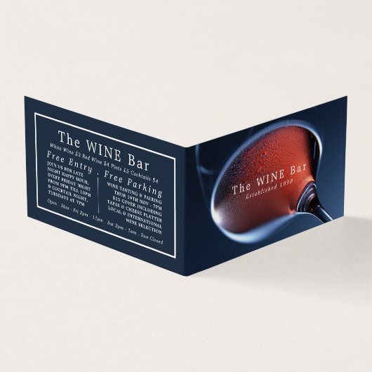 Roze Wijnglas, Wijnbar/Wijnmakerij, Gedetailleerd Visitekaartje (Buitenkant)