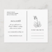 ROZE WIJSTIJL CACTUS VETPLANT SCHETS SAVE THE DATE AANKONDIGINGSKAART (Achterkant)