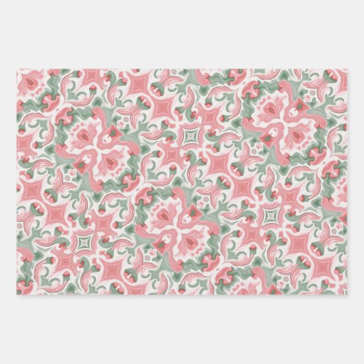 Roze & Wijze Patroon Inpakpapier Vel (Voorkant)