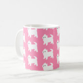 Roze wiktonnen - West Highland Terrier Dogs Koffiemok (Voorkant links)