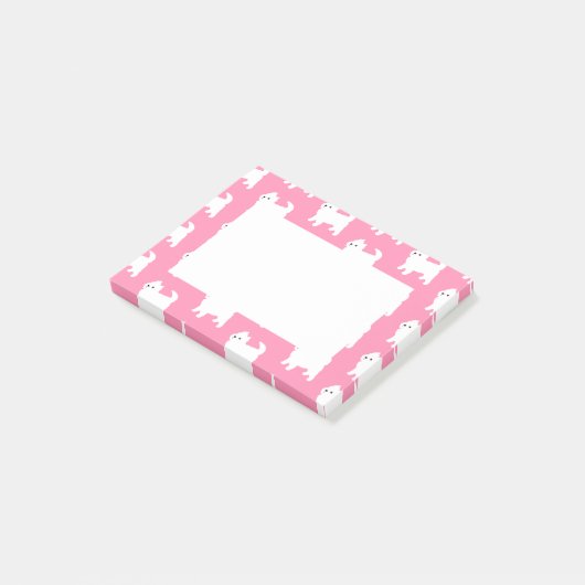 Roze wiktonnen - West Highland Terrier Dogs Post-it® Notes (Schuin)